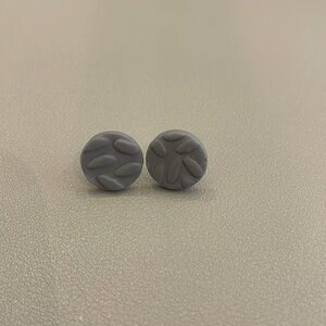 Blue textured circle earrings